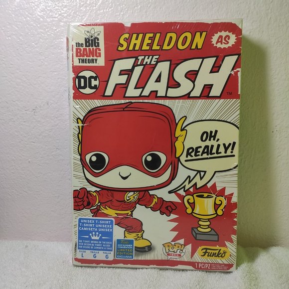 Funko Boxed Tee: The Big Bang Theory - Sheldon as The Flash Size L - Picture 2 of 4